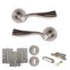 Old English Richmond Door Handle Pack (3 Lever Lock Set - 3" CE Sashlock, 4" Fire Rated Hinges x3) - Matt Gun Metal