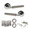 STATUS Tennessee Door Handle Pack (3 Lever Lock Set - 3" CE Sashlock, 4" Fire Rated Hinges x3) - Black Nickel/Polished Chrome
