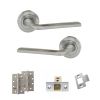 Eco Surf Door Handle Pack (Latch Set - 2.5" CE Latch, 4" Slim Knuckle Hinges x2) - Satin Chrome