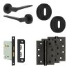 Complete Gio Door Handle Pack - Sashlock - Matt Black - 76mm / 4-inch Hinges - JE-E8A8-MB