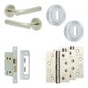Complete Venice Door Handle Pack - Sashlock - Satin Nickel - 65mm / 4-inch Hinges - JE-F7A8-SN