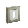 STATUS Key Escutcheons on S4 Square Rose - Satin Nickel/Polished Chrome (Pair)
