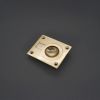 Ring Pull Square Flush Polished Brass