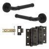 Complete Midtown Door Handle Pack - Internal Doors - Matt Black - 76mm / 3-inch Hinges - JE-G4B-MB