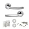 STATUS Nevada Door Handle Pack (3 Lever Lock Set - 3" CE Sashlock, 4" Slim Knuckle Hinges x2) - Polished Chrome