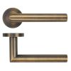 Zoo Hardware Lugano Lever on Round Rose - Antique Brass