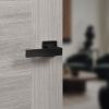 Senza Pari Panetti Lever Door Handle on Flush Square Rose - Matt Black (Pair)