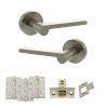 Senza Pari Darrio Door Handle Pack (Latch Set - 2.5" CE Latch, 4" Fire Rated Hinges x3) - Satin Nickel
