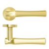 Zoo Hardware Aldo Lever On Round Rose - Satin Brass
