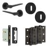 Complete Gio Door Handle Pack - Sashlock - Matt Black - 76mm / 3-inch Hinges - JE-E8B8-MB