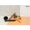 STATUS Nebraska Lever Door Handle on Round Rose - Satin Brass