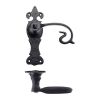 Zoo Hardware Scroll Lever on Fleur De Lys Backplate - 6" - Latch - Black
