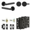 Complete Bari Door Handle Pack - Heavy Duty Tubular Bathroom (Knurled Thumb Turn) - Matt Black - 76mm / 4-inch Hinges - JE-D31A1-MB
