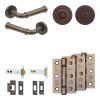 Complete Classic Door Handle Pack - Heavy Duty Tubular Bathroom (Standard Thumb Turn) - Dark Bronze - 102mm / 3-inch Hinges - JE-A32B3-DB