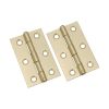 NON CE Mild Steel Butt Hinges - Satin Brass