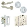 Complete Bloom Door Handle Pack - Sashlock - Satin Nickel - 65mm / 4-inch Hinges - JE-B7A8-SN
