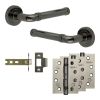 Complete Midtown Door Handle Pack - Internal Doors - Black Nickel - 76mm / 4-inch Hinges - JE-G3A-BN