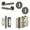 Complete Bloom Door Handle Pack - Sashlock - Black Nickel - 76mm / 3-inch Hinges - JE-B8B8-BN