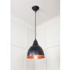Hammered Copper Brindley Pendant in Elan Black