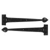Black Textured 18" Cast T Hinge (pair)