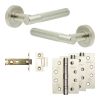 Complete Venice Door Handle Pack - Internal Doors - Satin Nickel - 76mm / 4-inch Hinges - JE-F3A-SN