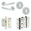 Complete Venice Door Handle Pack - Sashlock - Polished Chrome - 76mm / 3-inch Hinges - JE-F8B8-PC
