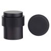 Zoo Hardware Door Stop Floor Mounted - Round Collared Flat Top 35mm dia - Black