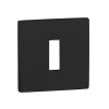 Tupai Rapido 5S Line Key Escutcheons on 5mm Slimline Square Rose - Pearl Black (Pair)