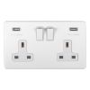 Eurolite Concealed 3mm 2 Gang USB Socket White