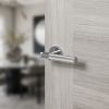 Senza Pari Andretta Knurled Lever Door Handle on Minimal Round Rose - Polished Chrome (Pair)