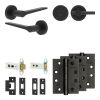 Complete Gio Door Handle Pack - Heavy Duty Tubular Bathroom (Plain Thumb Turn) - Matt Black - 76mm / 4-inch Hinges - JE-E31A2-MB