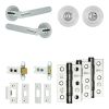 Complete Bari Door Handle Pack - Heavy Duty Tubular Bathroom (Standard Thumb Turn) - Polished Chrome - 64mm / 3-inch Hinges - JE-D30B3-PC