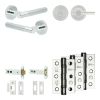 Complete Venice Door Handle Pack - Heavy Duty Tubular Bathroom (Plain Thumb Turn) - Polished Chrome - 102mm / 3-inch Hinges - JE-F32B2-PC
