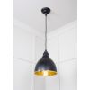 Smooth Brass Brindley Pendant in Elan Black