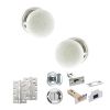 Old English Skipton Door Knob Pack (Bathroom Set - 3" Deadbolt, 4" Slim Knuckle Hinges x2) - Polished Chrome