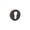Senza Pari Euro Escutcheons on Minimal Round Rose - Urban Dark Bronze