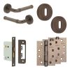 Complete Midtown Door Handle Pack - Sashlock - Dark Bronze - 76mm / 4-inch Hinges - JE-G8A8-DB