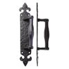 Zoo Hardware Pull Handle on Fleur De Lys Backplate - 10" - Black