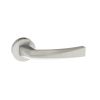 Forme Crystal Lever Door Handle on Minimal Round Rose - Satin Chrome (Pair)
