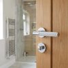 Complete Venice Door Handle Pack - Bathroom Lock (Standard Thumb Turn) - Polished Chrome - 76mm / 4-inch Hinges - JE-F6A3-PC