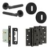 Complete Venice Door Handle Pack - Sashlock - Matt Black - 76mm / 4-inch Hinges - JE-F8A8-MB