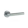 Forme Elle Lever Door Handle on Minimal Round Rose - Satin Chrome (Pair)