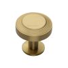 Heritage Brass Cabinet Knob Ridge Design with Rose 32mm Satin Brass finishUK Registered Design Number 6194410