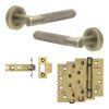 Complete Bari Door Handle Pack - Internal Doors - Antique Brass - By Frelan Hardware - JE-D3A-AB