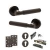 Senza Pari Rosarno Door Handle Pack (Euro Lock Set - 3" CE Sashlock, 4" Slim Knuckle Hinges x2) - Urban Dark Bronze