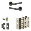 Complete Midtown Door Handle Pack - Heavy Duty Latch - Black Nickel - 64mm / 3-inch Hinges - JE-G20B-BN