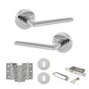 STATUS Alabama Door Handle Pack (3 Lever Lock Set - 2.5" CE Sashlock, 3" Fire Rated Hinges x3) - Polished Chrome