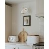 Hammered Brass Brindley Wall Light in Flock