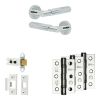 Complete Bloom Door Handle Pack - Heavy Duty Latch - Polished Chrome - 64mm / 3-inch Hinges - JE-B20B-PC