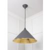 Hammered Brass Hockley Pendant in Bluff